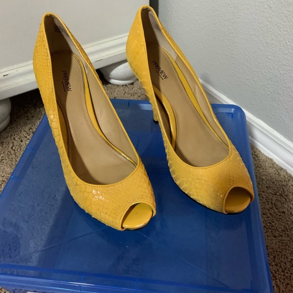Preview International Shoes Yellow Heels Poshmark